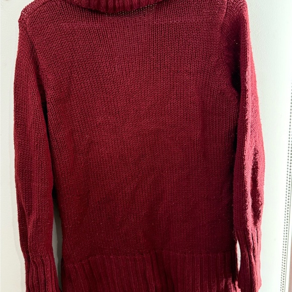 Suzy Shier Red Cowl Neck Cable Knit Sweater - Picture 2 of 3